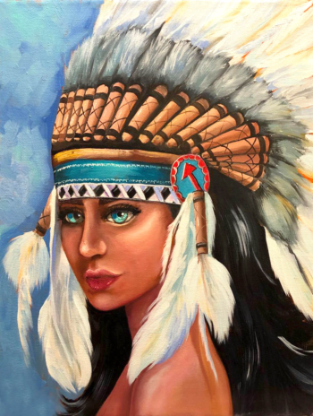 Алмазная живопись LMC012 "Индейская девушка"