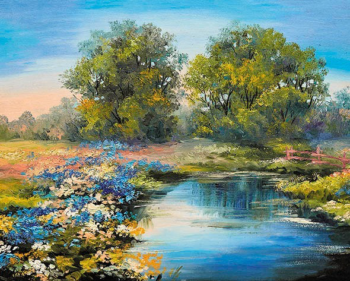 Картина по номерам MG2415 "Летняя река"