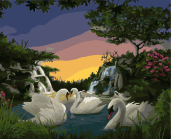 Картина по номерам GX7807 "Лебеди"