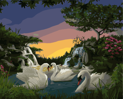 Картина по номерам GX7807 "Лебеди" - 0