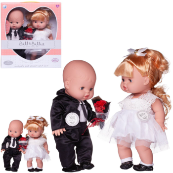 Пупс-кукла Junfa Baby Ardana 2шт Жених в черном костюме и невеста в белом платье 32см