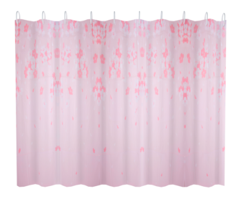 Шторка для ванны FASHUN розовая с цветочным орнаментом (A8818)