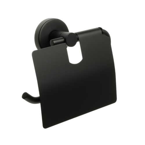 Бумагодержатель с крышкой черный Fixsen Comfort Black (FX-86010) - 0