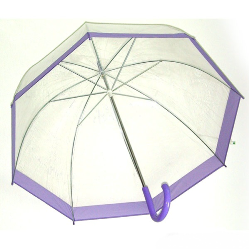 Зонт прозрачный купол фиолетовый - 0