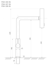 Смеситель для кухни ПРОФСАН STEEL с выдвижной лейкой графит (PSM-308-96) - 6