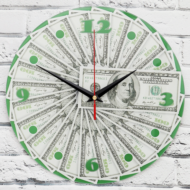 Часы настенные 100 долларов стекло - 4
