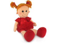Тряпичная кукла Майя в красном платье музыкальная - 1