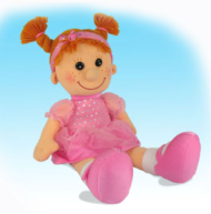 Тряпичная кукла Майя в розовом платье с блестками - 2