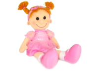 Тряпичная кукла Майя в розовом платье с блестками - 1