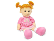 Тряпичная кукла Майя в розовом платье в горошек - 0
