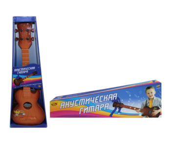 Детская акустическая гитара, цвет коричн.