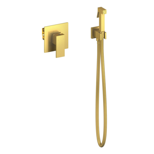 Смеситель встроенный с гигиеническим душем Timo Selene золото матовое (2089/17SM) - 0