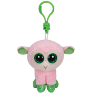 Мягкая игрушка TY Beanie Boo's Брелок Овечка (розовая с зелеными копытцами), 12 см - 0