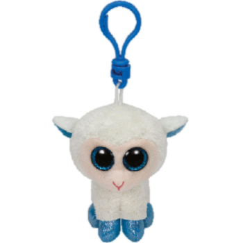Мягкая игрушка TY Beanie Boo's Брелок Овечка белая с голубыми копытцами, 12 см