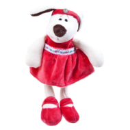Мягкая игрушка ABtoys Собака в платье с повязкой, 16см - 0