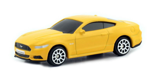 Машинка металлическая Uni-Fortune RMZ City 1:64 Ford Mustang 2015, без механизмов, цвет матовый желтый - 0