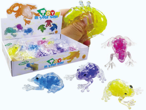 Игрушка-антистресс Junfa Мялка с шариками "Лягушка прозврачная" 4 цвета - 0