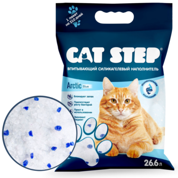 Наполнитель впитывающий силикагелевый CAT STEP - Arctic Blue (26,6л)