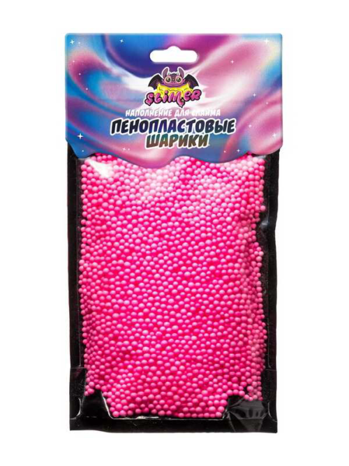Наполнитель для слайма Slimer "Пенопластовые шарики" 2 мм Розовый. ТМ "Slimer" - 0