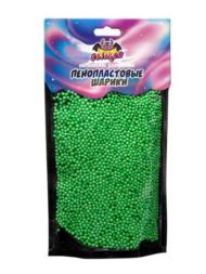 Наполнитель для слайма Slimer "Пенопластовые шарики" 2 мм Светлозеленый ТМ "Slimer" - 0