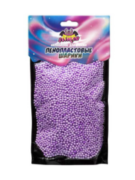 Наполнитель для слайма Slimer "Пенопластовые шарики" 2мм Фиолетовый, пастель ТМ "Slimer" - 0