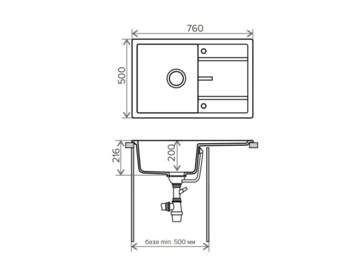 Кухонная мойка TOLERO R-112 (R-112 №923 (Белый)) - 1