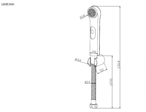 Гигиенический душ с настенным держателем Bravat (D9122CP-RUS) - 1
