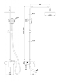 Душевая колонна Bravat Emeralda со смесителем для ванны, поворотный излив (F6337371CP-A-RUS) - 1