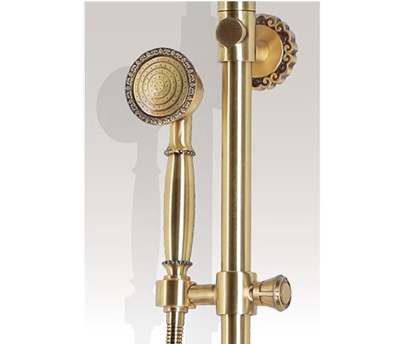 Комплект для ванны и душа (излив резной 20 см, лейка "Цветок") Bronze de Luxe WINDSOR (10120F) - 3