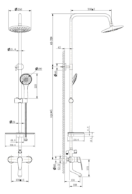 Душевая система Lemark Linara для ванны и душа с регулируемой высотой штанги (LM0462C) - 1