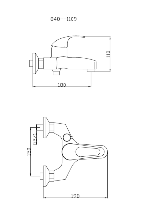 Смеситель для ванны с душем TSARSBERG TSB-848-1109 тип См-ВОРНШлА - 1