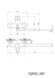 Смеситель для ванны с душем TSARSBERG TSB-950-1109 тип См-ВУОРНШлА - 1