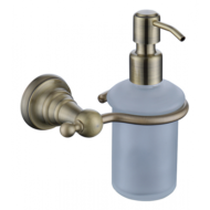 Дозатор для жидкого мыла настенный (стекло) бронза (латунь) (KH-4210) - 0