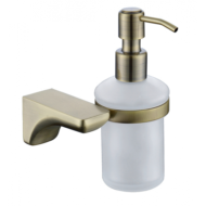 Дозатор для жидкого мыла настенный (стекло) бронза (цинк) (KH-4510) - 0