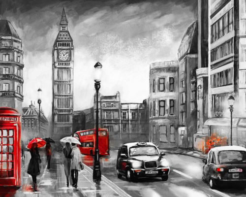 Картина по номерам MG2161 "Лондон под дождем" - 0