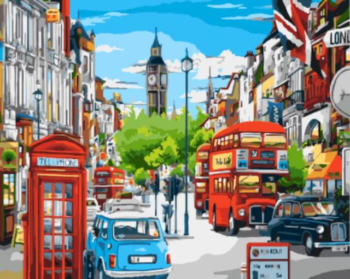 Картина по номерам GX8969 "Лондонская улица в ярких красках"
