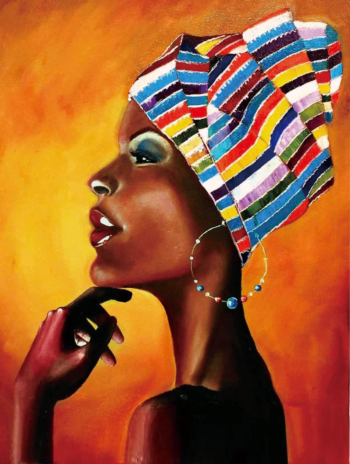 Алмазная живопись LMC013 "Портрет африканки"