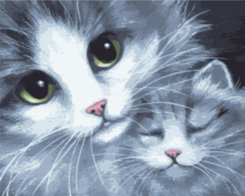 Картина по номерам GX7931 "Кошка с котенком"