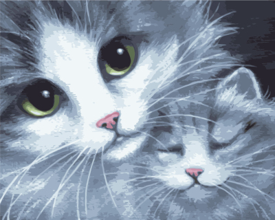Картина по номерам GX7931 "Кошка с котенком" - 0