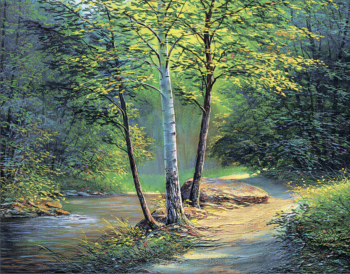 Алмазная живопись LG259 "Река в лесу"