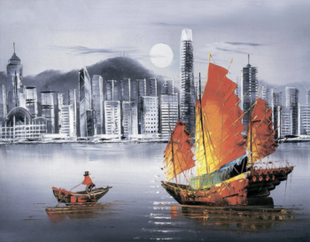 Алмазная живопись LG253 "Ночной Гонконг"