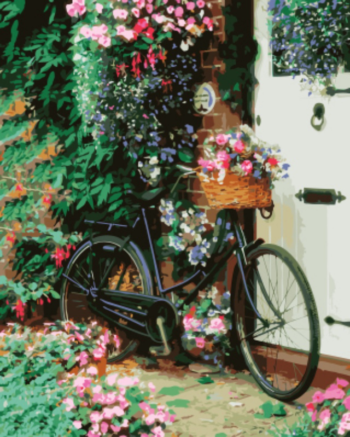 Картина по номерам GX8931 "Велосипед с цветами"