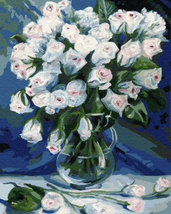 Картина по номерам EX5948 "Букет белых роз"
