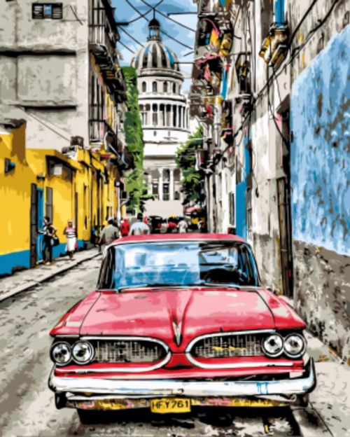 Картина по номерам GX8934 "Винтажное авто в старой Гаване" - 0