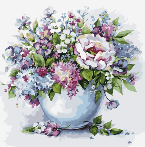 Картина по номерам MG2102 "Нежные цветы в белой вазе" - 0