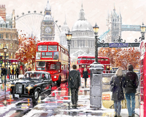 Картина по номерам MG2204 "Прогулка по Лондону" - 0