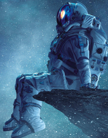 Алмазная живопись LG240 "Задумчивый космонавт"
