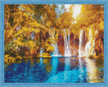 Алмазная живопись QA204014 "Осенний водопад"