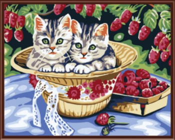 Картина по номерам EX5802 "Котята в саду"