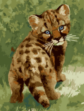 Картина по номерам EX5801 "Маленький леопард"
